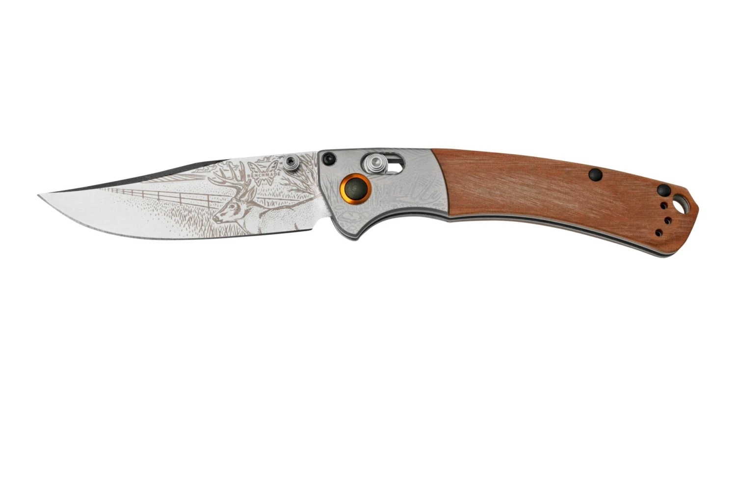 Benchmade Mini Crooked River Whitetail Limited Edition Artist Series 15085-2202, Couteau De Poche De Chasse, Casey Underwood Design 3 Benchmade Mini Crooked River Whitetail Limited Edition Artist Series 15085-2202, Couteau De Poche De Chasse, Casey Underwood Design