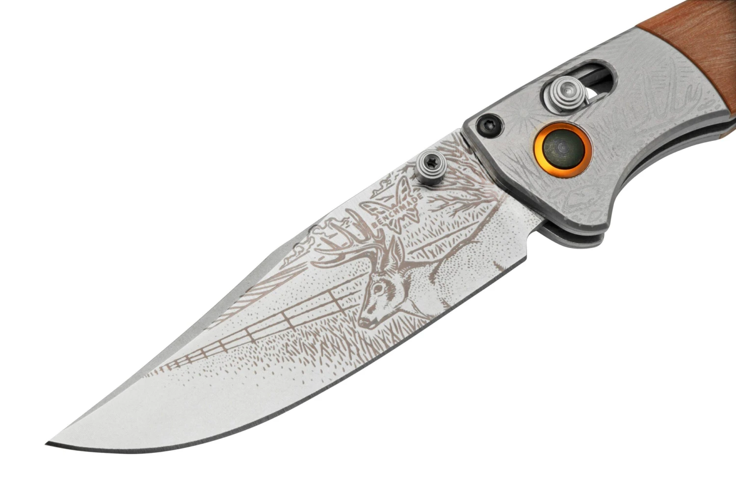 Benchmade Mini Crooked River Whitetail Limited Edition Artist Series 15085-2202, Couteau De Poche De Chasse, Casey Underwood Design 6 Benchmade Mini Crooked River Whitetail Limited Edition Artist Series 15085-2202, Couteau De Poche De Chasse, Casey Underwood Design – Image 4