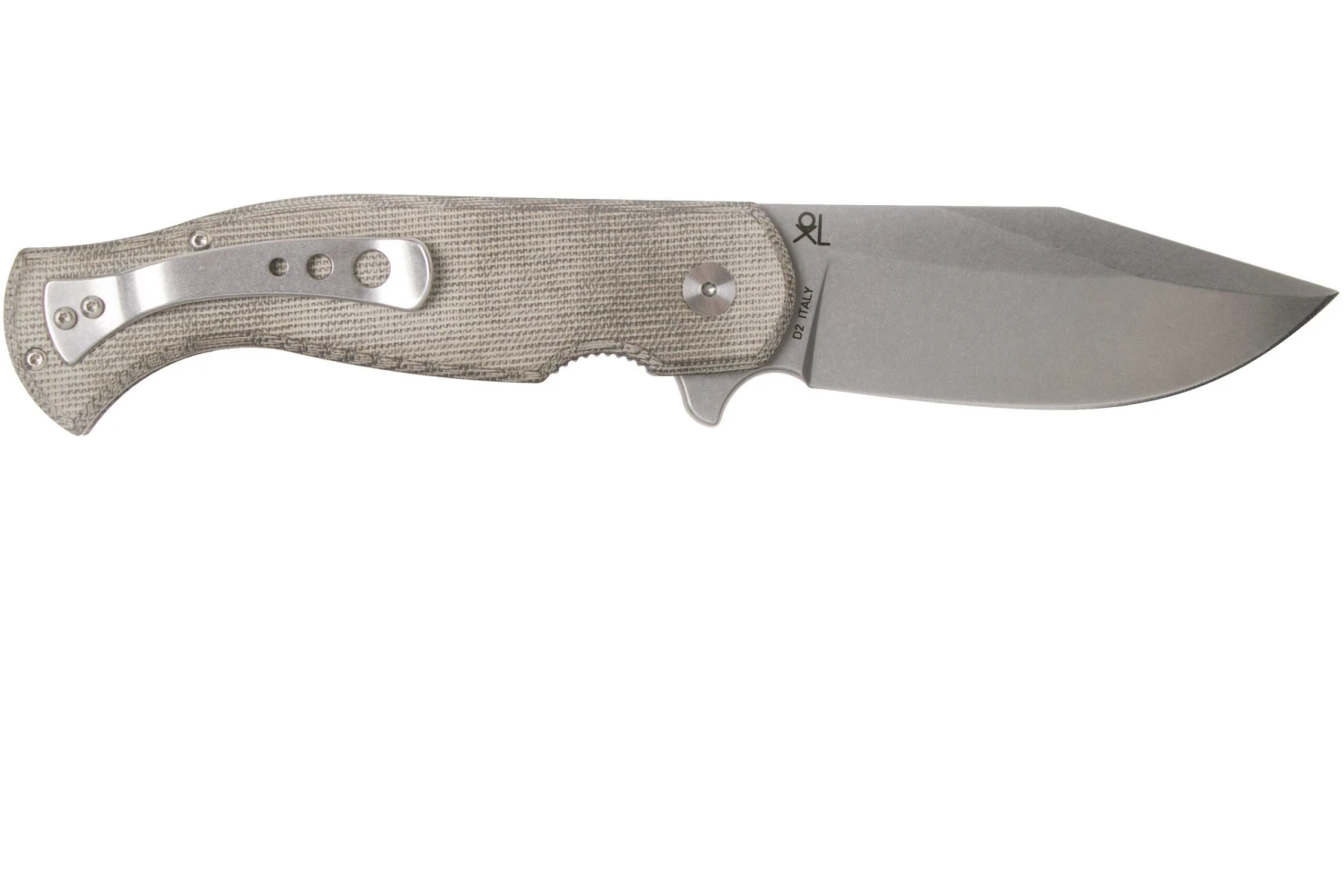 Fox Knives Eastwood Tiger 524G Stonewashed D2, Green Micarta Couteau De Poche, Gudy Van Poppel Design 4 Fox Knives Eastwood Tiger 524G Stonewashed D2, Green Micarta Couteau De Poche, Gudy Van Poppel Design – Image 2