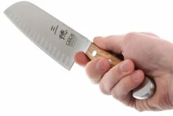 Santoku Alvéolé Alpha Olivier Güde, X546/18 -Chic Couteaux Magasin GUX546 18 05 gude alpha olive gux546 18 05