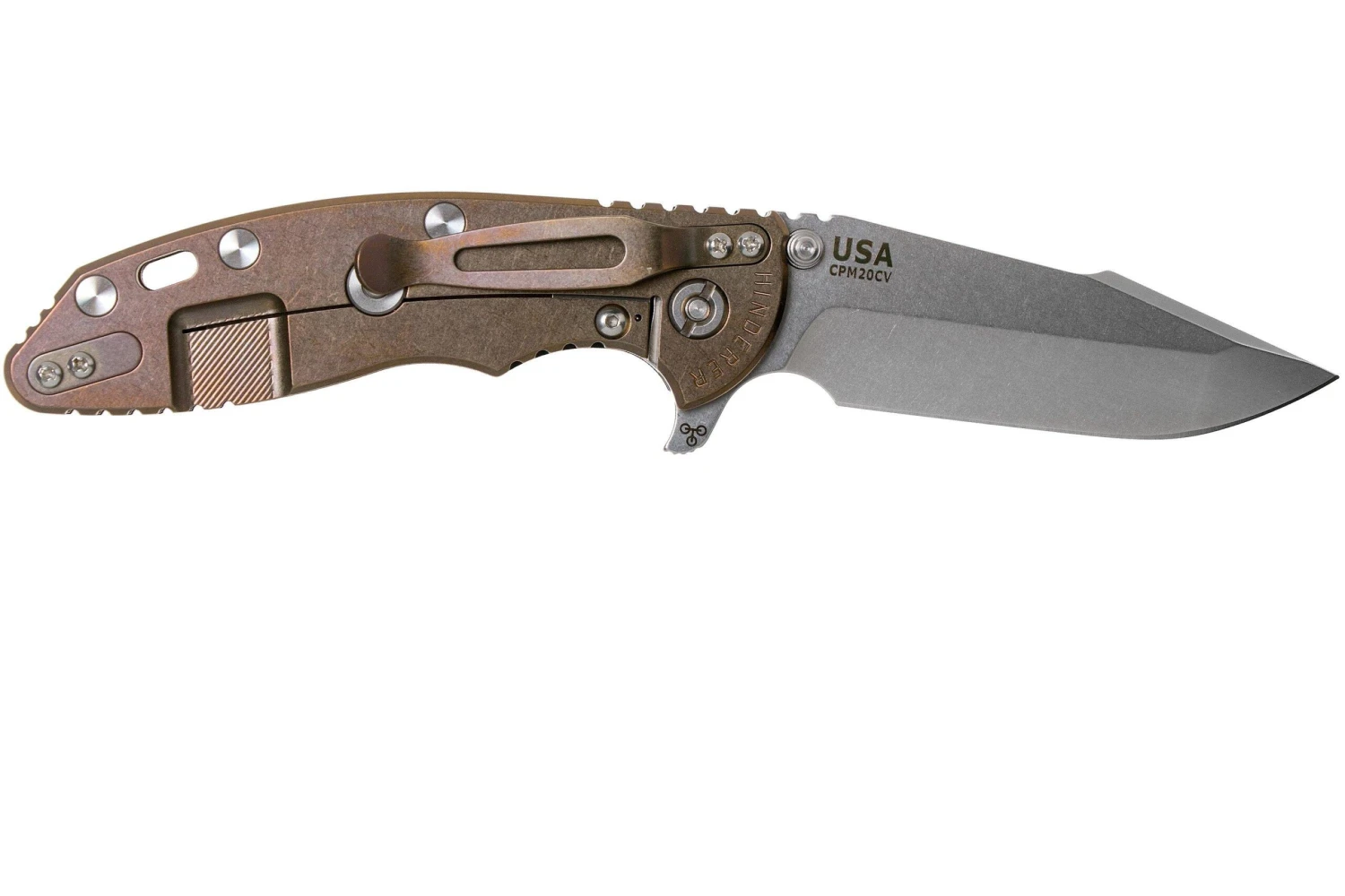 Rick Hinderer XM-18 3.5" Skinny Harpoon Spanto Stonewash Bronze, Black G10 Couteau De Poche 4 Rick Hinderer XM-18 3.5" Skinny Harpoon Spanto Stonewash Bronze, Black G10 Couteau De Poche – Image 2