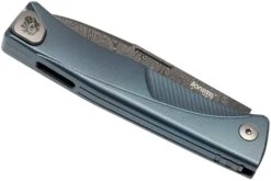 LionSteel Thrill TL-D-BL Damascus, Blue Titanium Integral Slipjoint Couteau De Poche -Chic Couteaux Magasin LI TL D BL 04 lionsteel