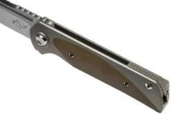 Liong Mah Warrior Two V3 Green Canvas Micarta Couteau De Poche -Chic Couteaux Magasin LO WA GCM3 07 liong mah design