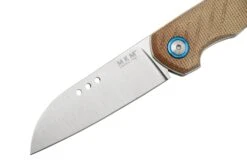 MKM Root RT-NC Satin Natural Canvas Micarta, Couteau De Poche, Jens Anso Design -Chic Couteaux Magasin MMK RT NC 03 mkm