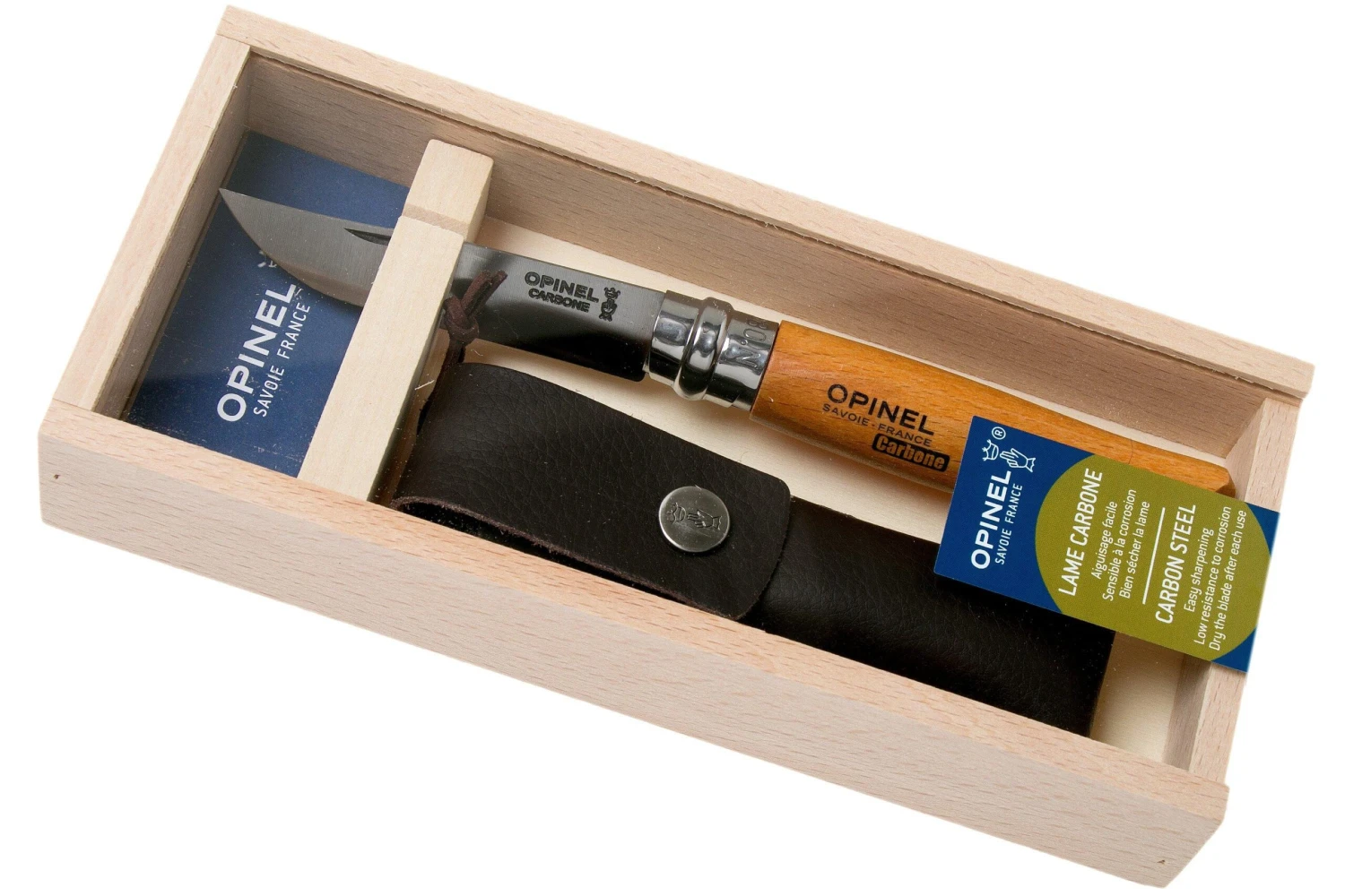 Opinel Couteau De Poche No.8 Gamme De Luxe Avec étui En Cuir, Acier Carbone 11 Opinel Couteau De Poche No.8 Gamme De Luxe Avec étui En Cuir, Acier Carbone – Image 9