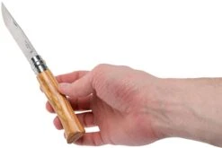 Opinel Couteau De Poche No. 8 Gamme De Luxe Avec étui En Cuir, Olivier -Chic Couteaux Magasin OP001004 08 opinel v201903