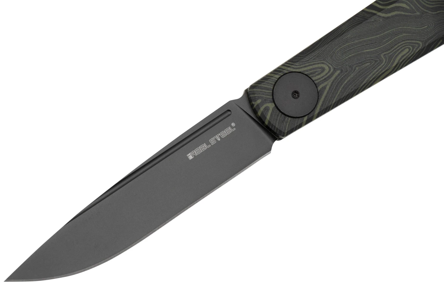 Real Steel Gslip Compact, 7865VG, Damast Pattern G10, Volcano Green, Couteau De Poche Knivesandtools Exclusive 5 Real Steel Gslip Compact, 7865VG, Damast Pattern G10, Volcano Green, Couteau De Poche Knivesandtools Exclusive – Image 3