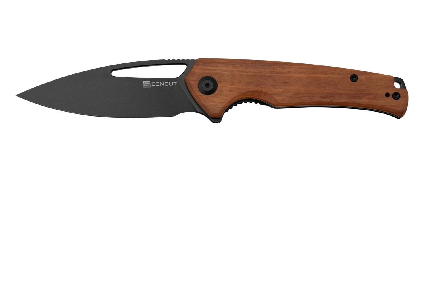 SENCUT Mims S21013-4 Guibourtia Wood Black Stonewashed, Couteau De Poche